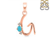 Turquoise & White Topaz Alphabet G Pendant TRQ-RDA-7.