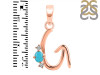 Turquoise & White Topaz Alphabet G Pendant TRQ-RDA-7.