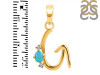 Turquoise & White Topaz Alphabet G Pendant TRQ-RDA-7.