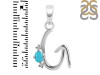 Turquoise & White Topaz Alphabet G Pendant TRQ-RDA-7.