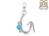 Turquoise & White Topaz Alphabet G Pendant TRQ-RDA-7.