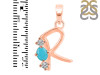 Turquoise & White Topaz Alphabet R Pendant TRQ-RDA-70.