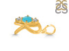 Turquoise & White Topaz Alphabet R Pendant TRQ-RDA-70.