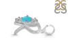 Turquoise & White Topaz Alphabet R Pendant TRQ-RDA-70.