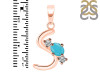 Turquoise & White Topaz Alphabet S Pendant TRQ-RDA-71.