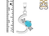 Turquoise & White Topaz Alphabet S Pendant TRQ-RDA-71.