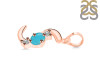 Turquoise & White Topaz Alphabet S Pendant TRQ-RDA-71.