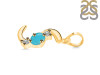 Turquoise & White Topaz Alphabet S Pendant TRQ-RDA-71.