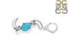 Turquoise & White Topaz Alphabet S Pendant TRQ-RDA-71.