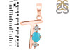 Turquoise & White Topaz Alphabet T Pendant TRQ-RDA-72.