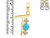 Turquoise & White Topaz Alphabet T Pendant TRQ-RDA-72.