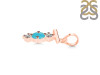 Turquoise & White Topaz Alphabet T Pendant TRQ-RDA-72.