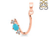 Turquoise & White Topaz Alphabet U Pendant TRQ-RDA-73.