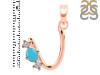 Turquoise & White Topaz Alphabet U Pendant TRQ-RDA-73.