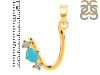Turquoise & White Topaz Alphabet U Pendant TRQ-RDA-73.