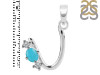 Turquoise & White Topaz Alphabet U Pendant TRQ-RDA-73.