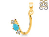 Turquoise & White Topaz Alphabet U Pendant TRQ-RDA-73.