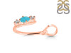 Turquoise & White Topaz Alphabet U Pendant TRQ-RDA-73.