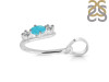 Turquoise & White Topaz Alphabet U Pendant TRQ-RDA-73.