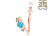 Turquoise & White Topaz Alphabet V Pendant TRQ-RDA-74.