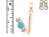 Turquoise & White Topaz Alphabet V Pendant TRQ-RDA-74.