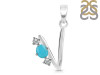 Turquoise & White Topaz Alphabet V Pendant TRQ-RDA-74.
