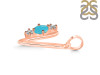 Turquoise & White Topaz Alphabet V Pendant TRQ-RDA-74.