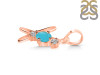 Turquoise & White Topaz Alphabet X Pendant TRQ-RDA-76.