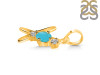Turquoise & White Topaz Alphabet X Pendant TRQ-RDA-76.
