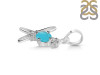 Turquoise & White Topaz Alphabet X Pendant TRQ-RDA-76.