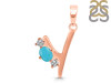 Turquoise & White Topaz Alphabet Y Pendant TRQ-RDA-77.
