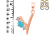 Turquoise & White Topaz Alphabet Y Pendant TRQ-RDA-77.