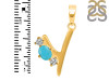 Turquoise & White Topaz Alphabet Y Pendant TRQ-RDA-77.