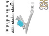 Turquoise & White Topaz Alphabet Y Pendant TRQ-RDA-77.
