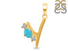 Turquoise & White Topaz Alphabet Y Pendant TRQ-RDA-77.