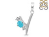 Turquoise & White Topaz Alphabet Y Pendant TRQ-RDA-77.
