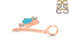 Turquoise & White Topaz Alphabet Y Pendant TRQ-RDA-77.