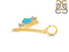 Turquoise & White Topaz Alphabet Y Pendant TRQ-RDA-77.