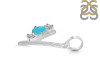 Turquoise & White Topaz Alphabet Y Pendant TRQ-RDA-77.