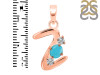 Turquoise & White Topaz Alphabet Z Pendant TRQ-RDA-78.