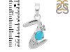 Turquoise & White Topaz Alphabet Z Pendant TRQ-RDA-78.