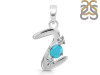 Turquoise & White Topaz Alphabet Z Pendant TRQ-RDA-78.