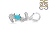 Turquoise & White Topaz Alphabet Z Pendant TRQ-RDA-78.