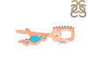 Turquoise & White Topaz Alphabet A Pendant TRQ-RDA-79