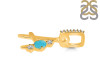Turquoise & White Topaz Alphabet A Pendant TRQ-RDA-79