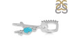 Turquoise & White Topaz Alphabet A Pendant TRQ-RDA-79