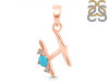 Turquoise & White Topaz Alphabet H Pendant TRQ-RDA-8.