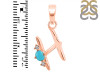 Turquoise & White Topaz Alphabet H Pendant TRQ-RDA-8.