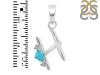 Turquoise & White Topaz Alphabet H Pendant TRQ-RDA-8.