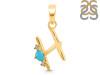 Turquoise & White Topaz Alphabet H Pendant TRQ-RDA-8.